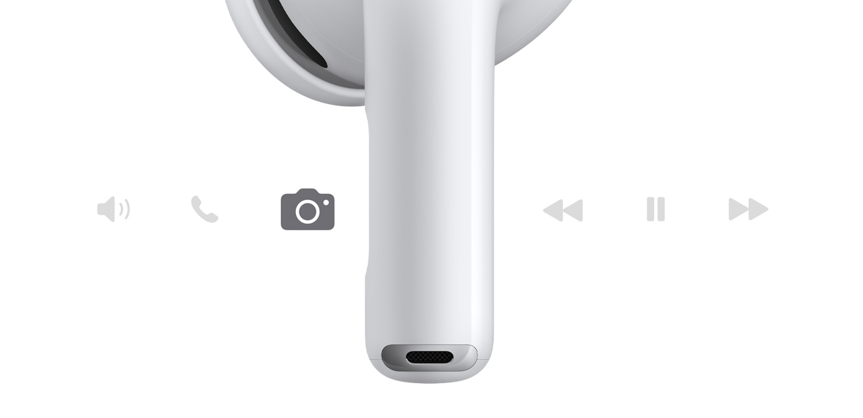 AirPods Pro 3, langaton kuuloke, valkoinen väri, lyhyt varsi