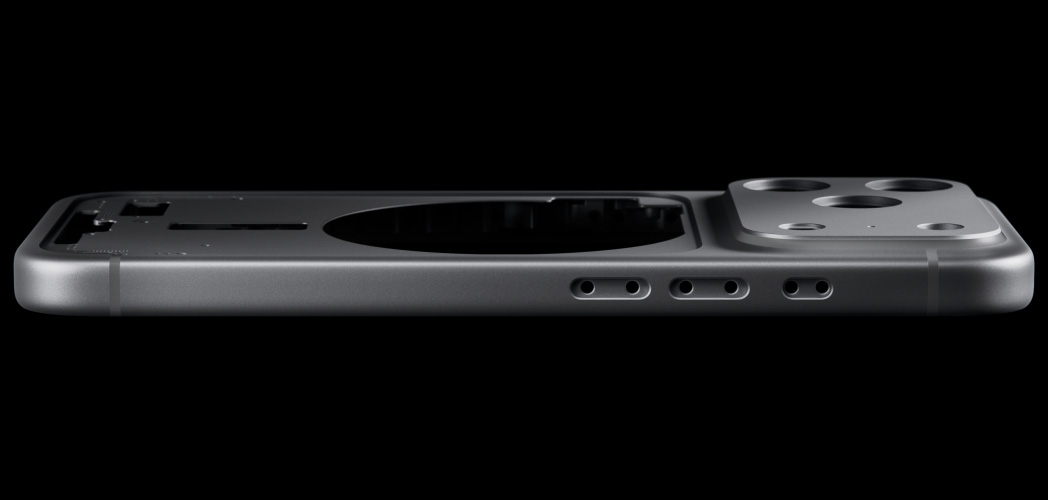 iPhone 17 Pro, parte trasera, carcasa Unibody de aluminio forjado