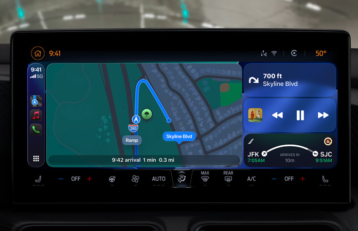 CarPlay med ny design i ett fordon